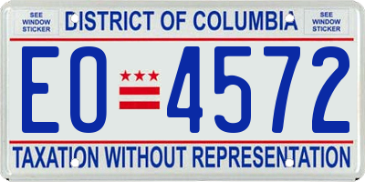 DC license plate EO4572