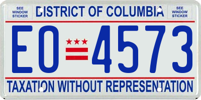 DC license plate EO4573