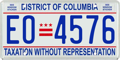 DC license plate EO4576