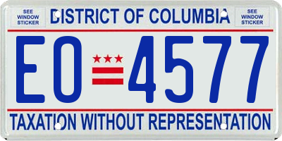 DC license plate EO4577