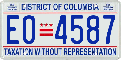 DC license plate EO4587
