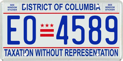 DC license plate EO4589