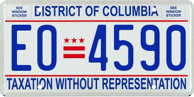 DC license plate EO4590