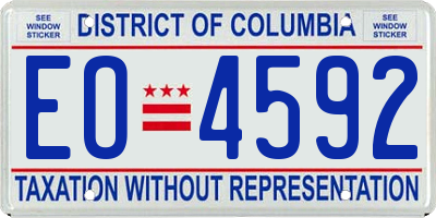 DC license plate EO4592