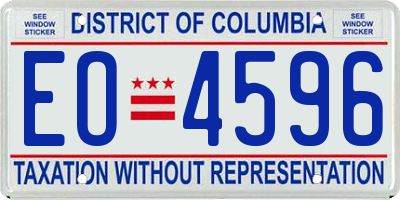 DC license plate EO4596