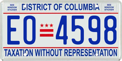 DC license plate EO4598