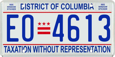 DC license plate EO4613