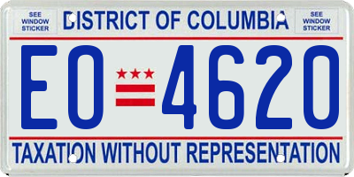 DC license plate EO4620