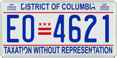 DC license plate EO4621