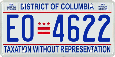 DC license plate EO4622