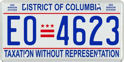 DC license plate EO4623