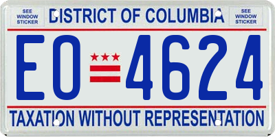 DC license plate EO4624