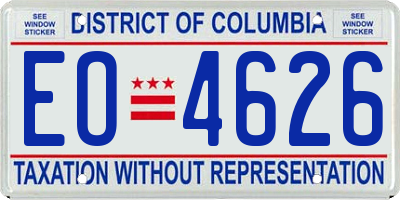 DC license plate EO4626