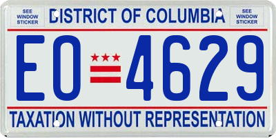 DC license plate EO4629