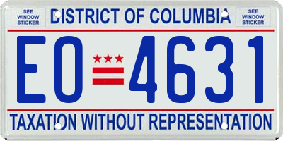 DC license plate EO4631