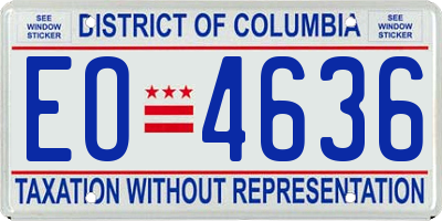 DC license plate EO4636