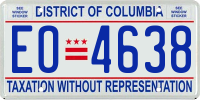 DC license plate EO4638