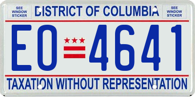 DC license plate EO4641