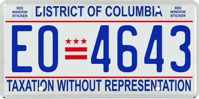 DC license plate EO4643