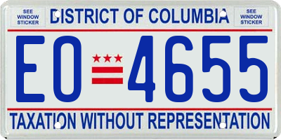 DC license plate EO4655