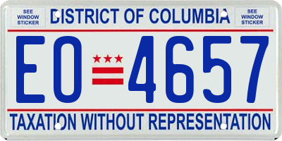 DC license plate EO4657