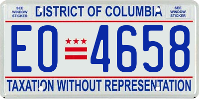 DC license plate EO4658