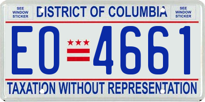DC license plate EO4661