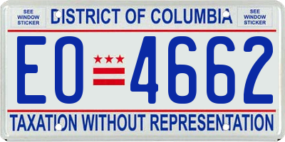 DC license plate EO4662