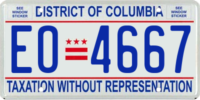 DC license plate EO4667