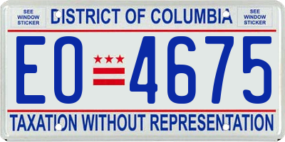 DC license plate EO4675