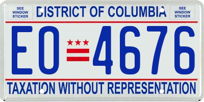 DC license plate EO4676