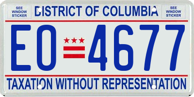 DC license plate EO4677