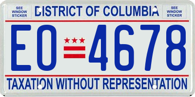DC license plate EO4678
