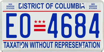 DC license plate EO4684