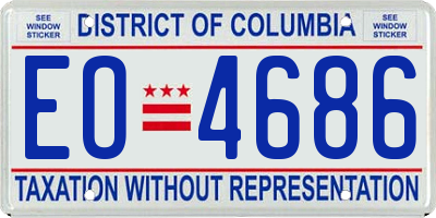 DC license plate EO4686