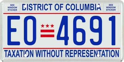 DC license plate EO4691