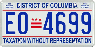 DC license plate EO4699