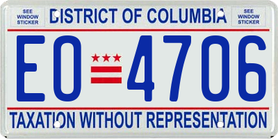 DC license plate EO4706