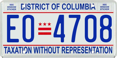 DC license plate EO4708