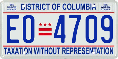 DC license plate EO4709