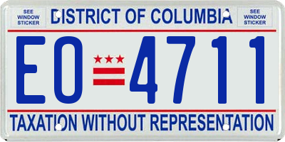 DC license plate EO4711