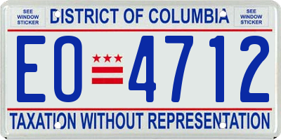 DC license plate EO4712