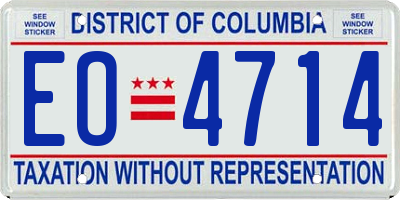 DC license plate EO4714