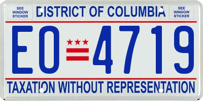 DC license plate EO4719