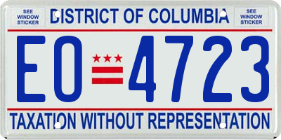 DC license plate EO4723