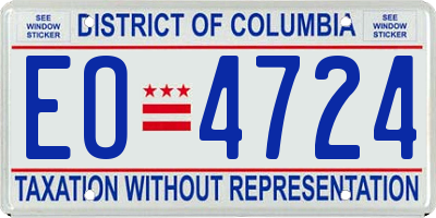 DC license plate EO4724