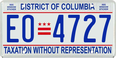 DC license plate EO4727