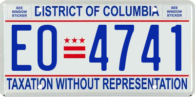 DC license plate EO4741