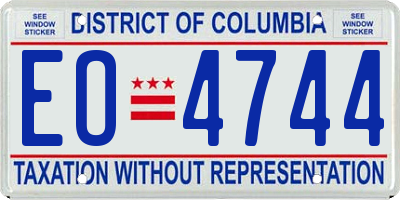 DC license plate EO4744