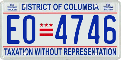 DC license plate EO4746